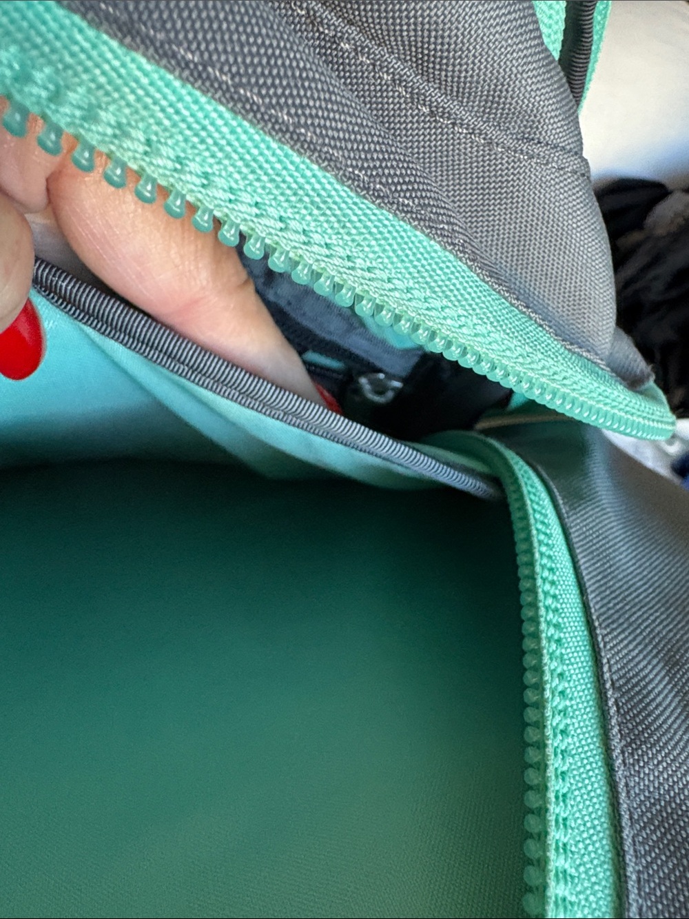 The North Face Gray Backpack with Mint Accents - Picture 5 of 13